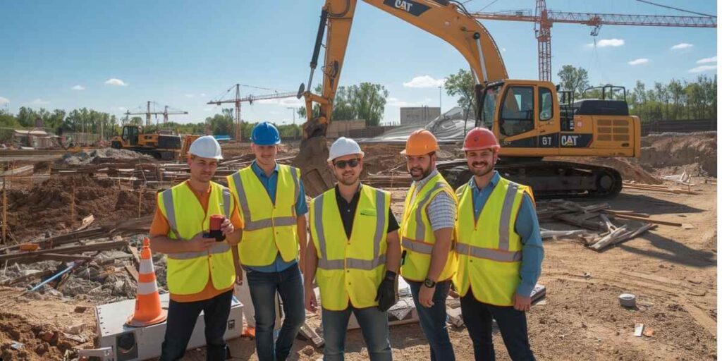 construction team handling project planning and site management operations