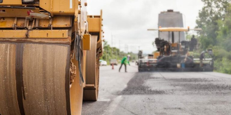 heavy machinery working on a road construction project in Pakistan